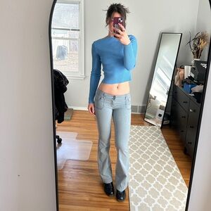 Low Rise Y2K Pinstripe Flare Pants